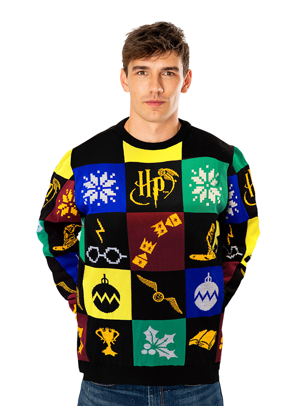 Rubies Deluxe Patchwork Harry Potter Knitted Jumper Hoodies für Unisex