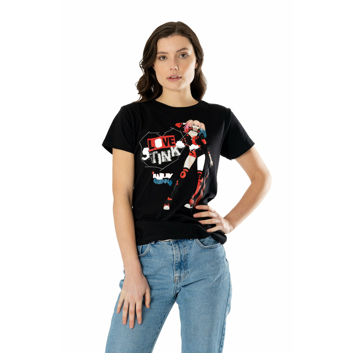Rubies Harley Quinn (DC) Harley Quinn Black Love Stinks T-Shirt T-Shirts für Unisex