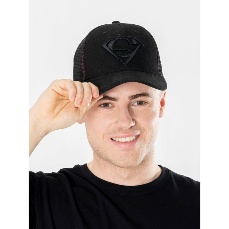Schwarze Superman Trucker Cap von Rubies – Produktansicht