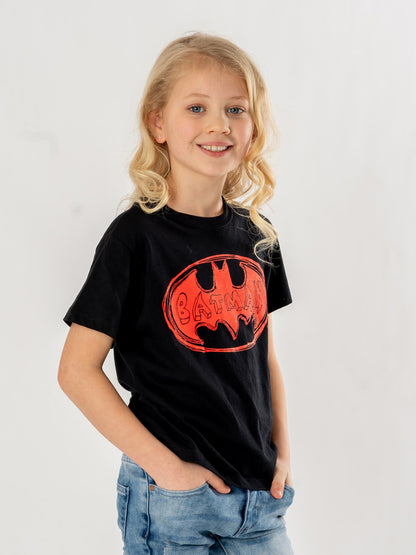 Rubies Batman (DC) Batman Kids Black Red Batsign T-Shirt T-Shirts für Unisex