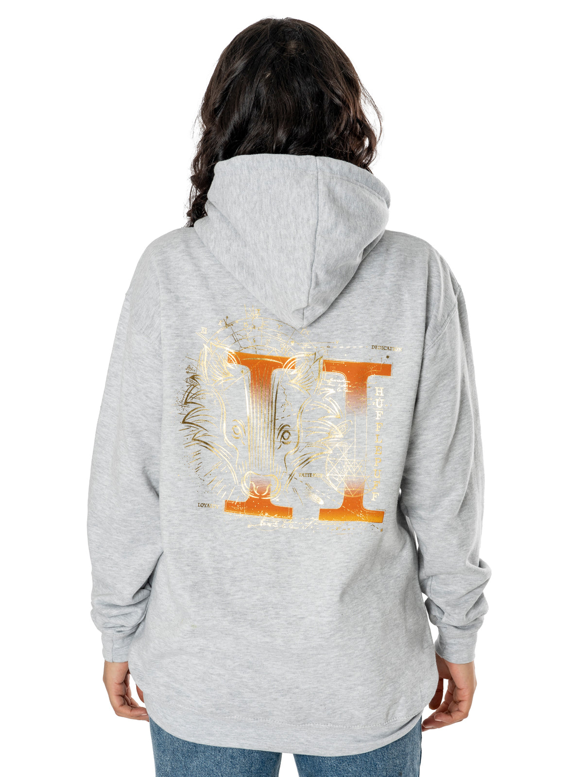 Rubies Harry Potter Unisex Grey Marl Hufflepuff Zodiac Hoodie Hoodies