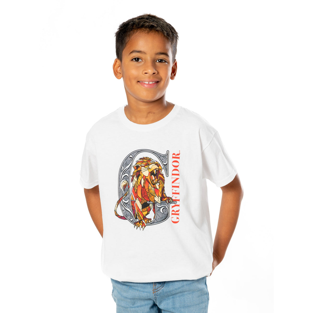 Weisses Harry Potter Gryffindor Mosaic T-Shirt für Kinder von Rubies