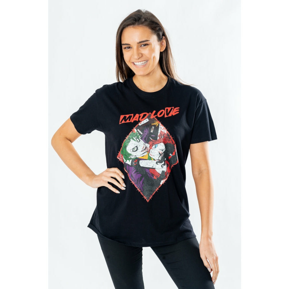 Rubies Harley Quinn Adult Black Mad Love T-Shirt T-Shirts für Unisex