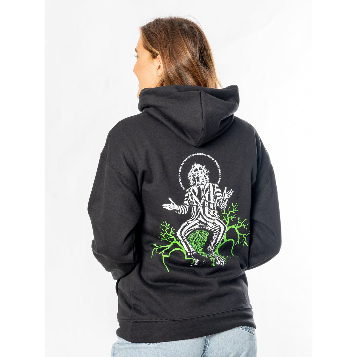 Rubies Beetlejuice Adult Unisex Black Front and Back World Tour Hoodie Hoodies & Sweatshirts
