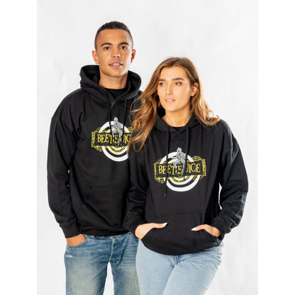 Rubies Beetlejuice Hoodie schwarz mit Spiraldesign – Produktansicht