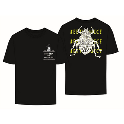 Rubies Beetlejuice Adult Unisex Black Front and Back Strange T-Shirt T-Shirts