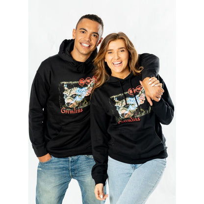 Rubies Gremlins Stripe schwarzes Hoodie-T-Shirt für Erwachsene – Produktansicht