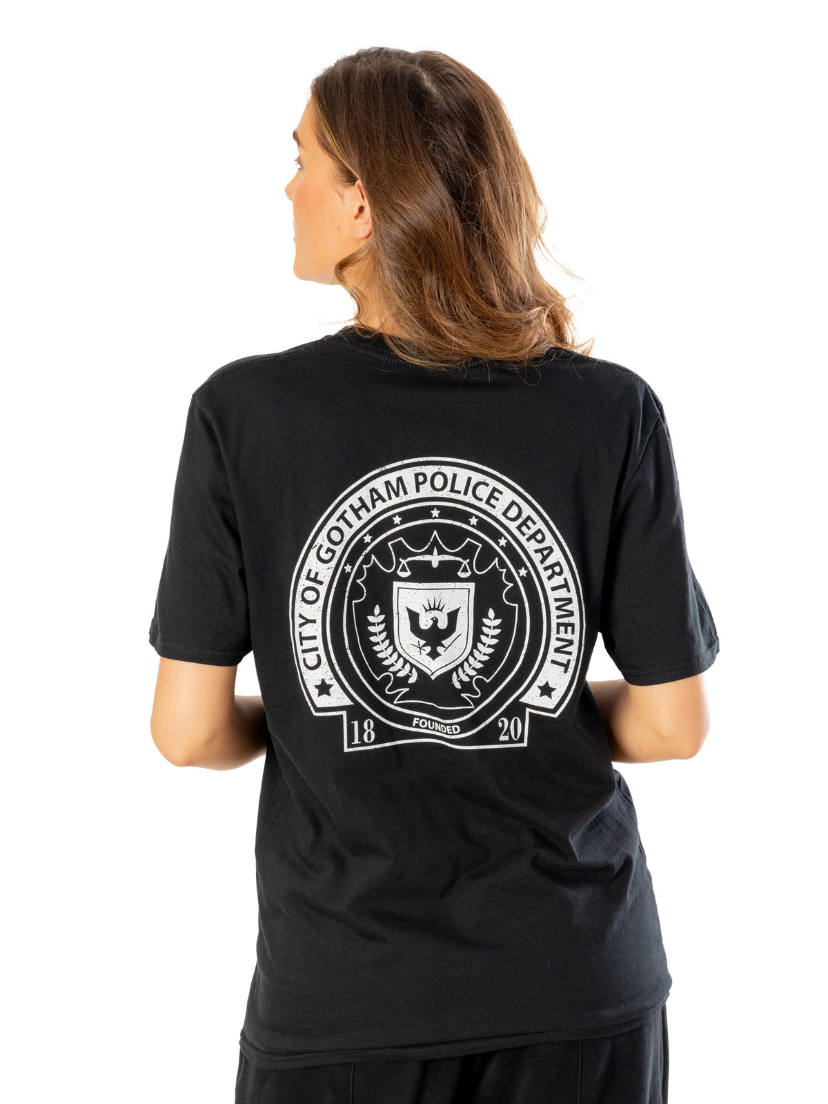 Rubies Batman (DC) Arkham City Adult Unisex Black Front Back Gcpd Tshirt T-Shirts