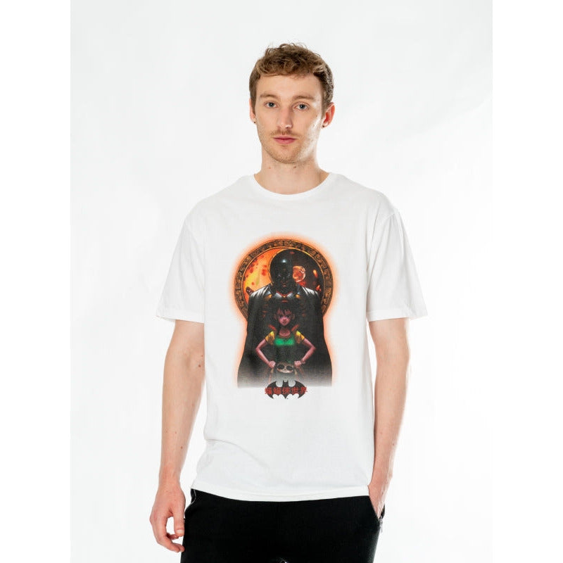 Weisses Batman T-Shirt von Rubies für Erwachsene – Detailansicht