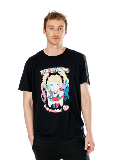 Schwarzes Harley Quinn «Puddin’» T-Shirt von Rubies für Erwachsene – Detailansicht