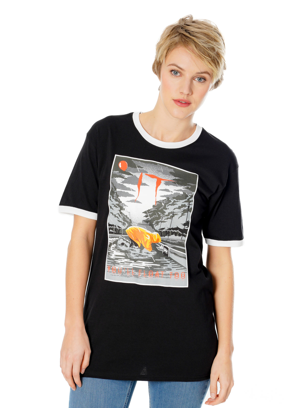IT Pennywise T-Shirt «You'll Float Too» von Rubies – Seitenansicht