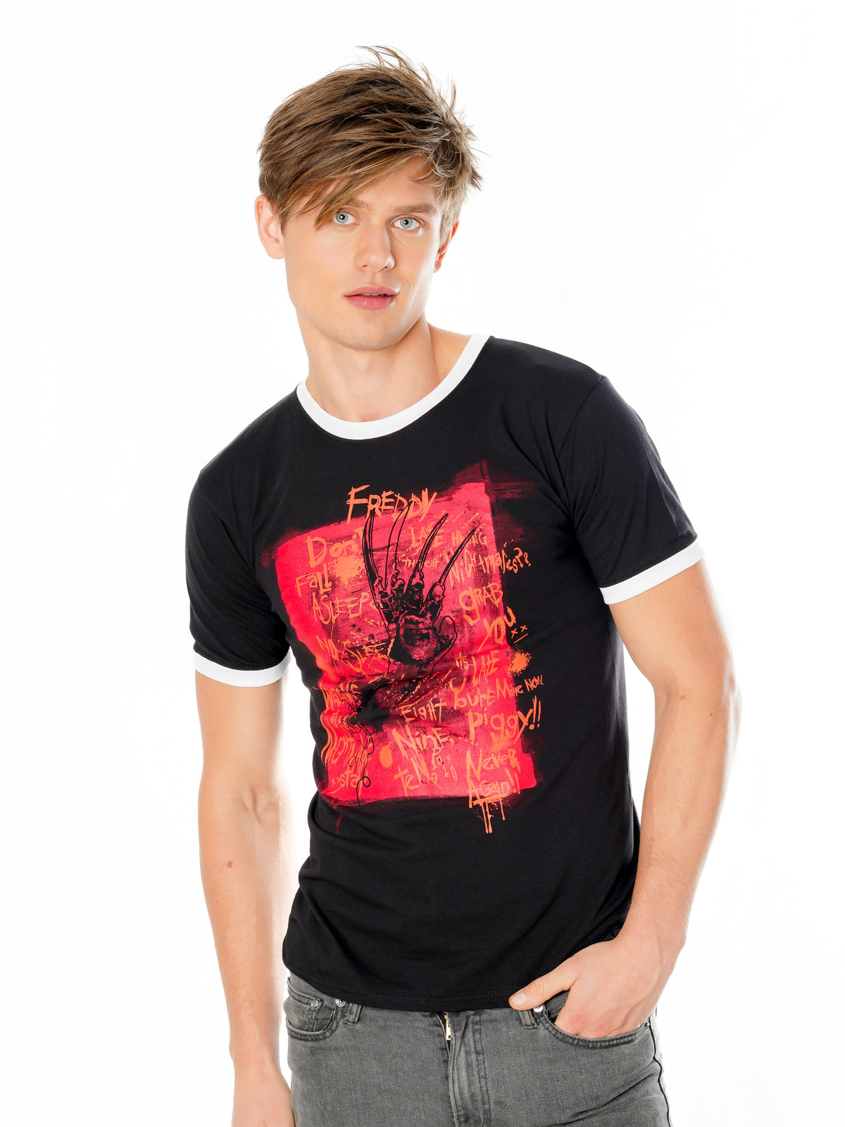 Rubies Freddy-Krueger-T-Shirt mit Krallenmotiv aus Nightmare on Elm Street – Produktansicht
