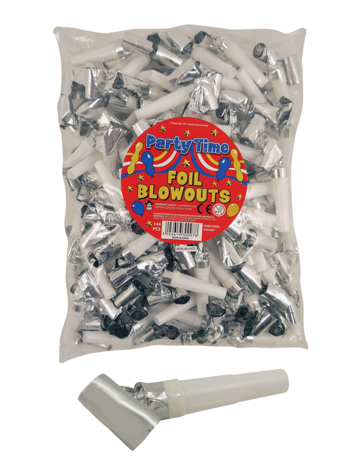 Rubies Blowouts Silver (1 Gross = Bag) Party Goods