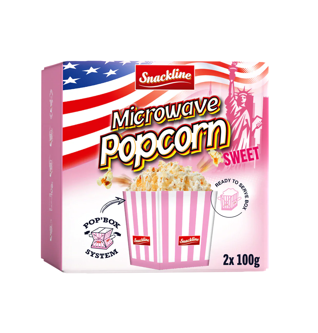 Snackline Mikrowellen Popcorn süss 200g 2x100g