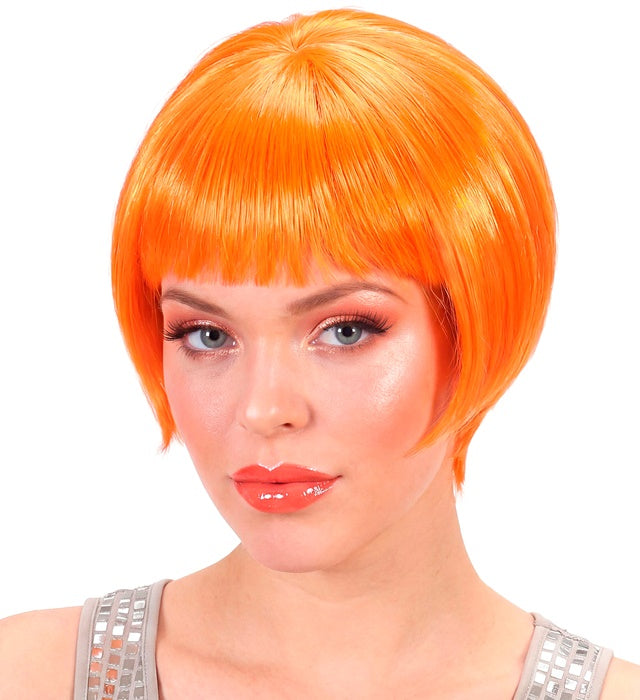 Neonorange Perücke für Fasnacht und Mottopartys in Aufbewahrungsbox