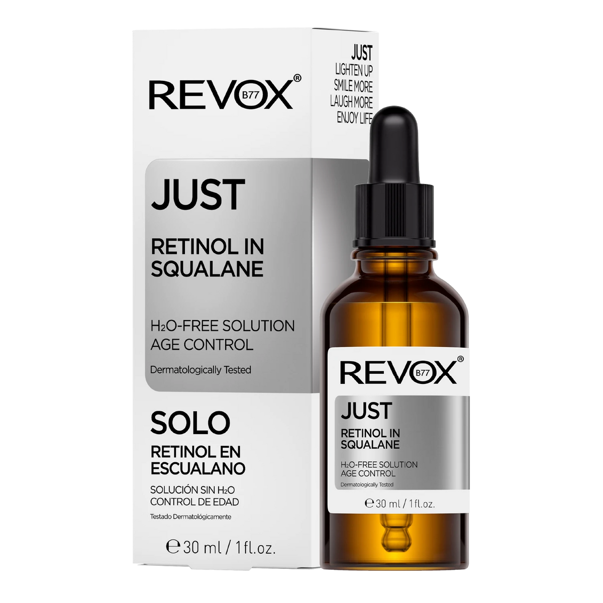 Revox Just Retinol in Squalane 30 ml Flasche und Verpackung
