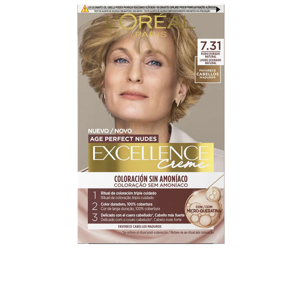 EXCELLENCE CREME ammonia-free hair color with micro-keratin #7.31-Natural Golden Blonde 1 unit