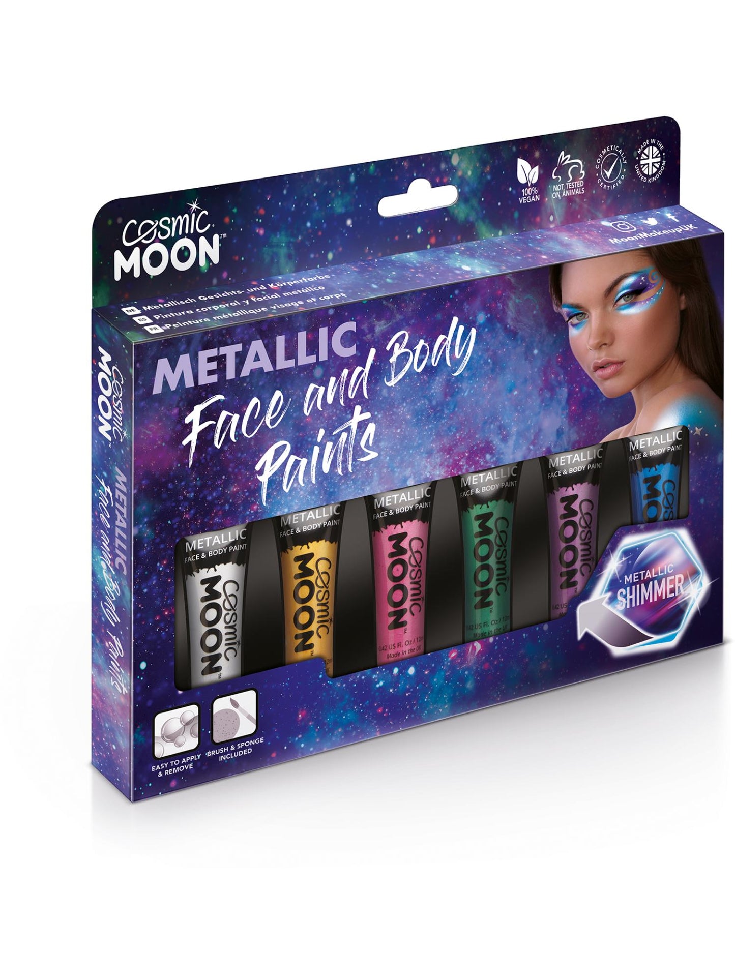 Smiffys Cosmic Moon Metallic Face & Body Paint, Assorted CD für Unisex