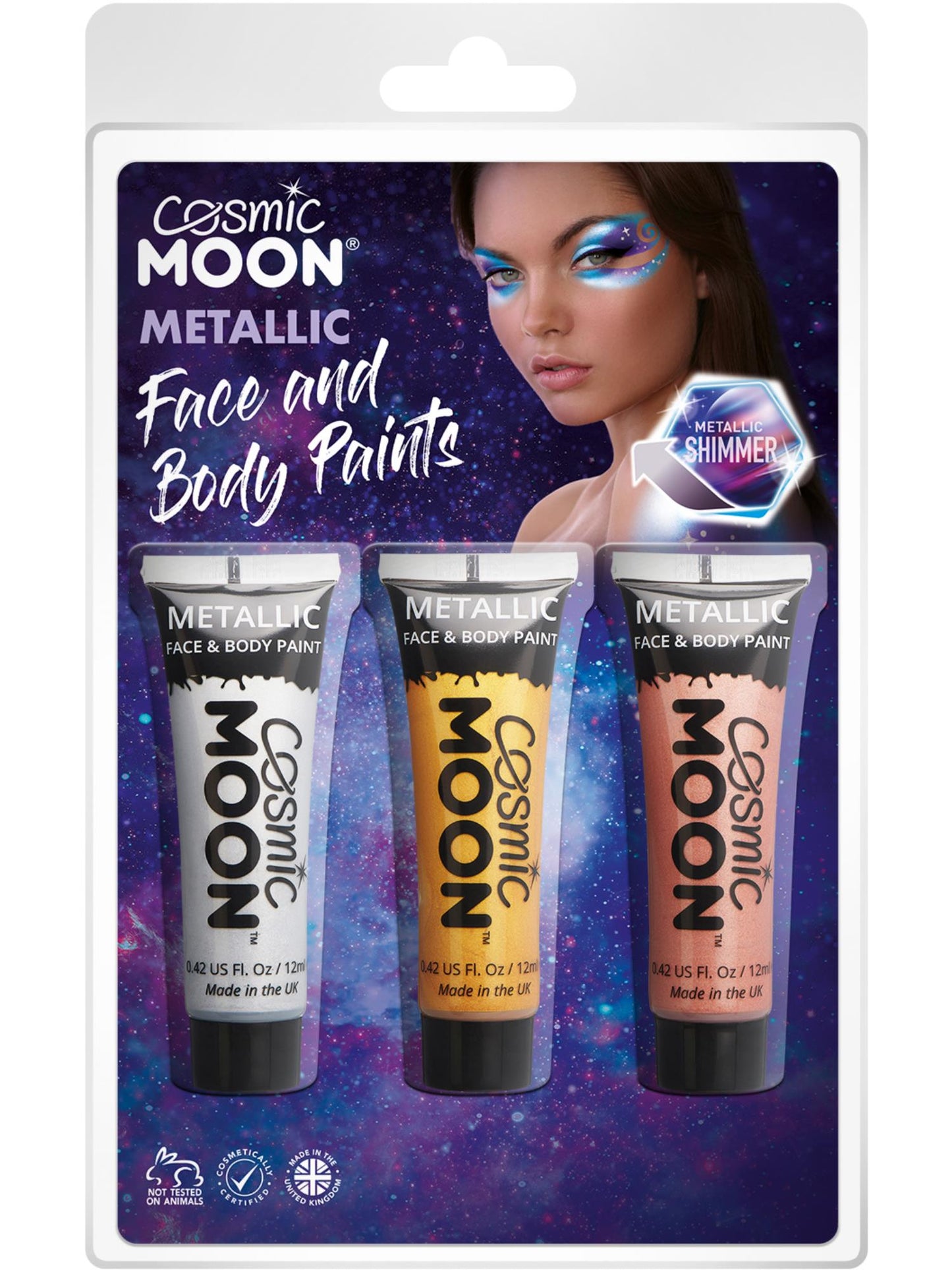 Smiffys Cosmic Moon Metallic Face & Body Paint, CD für Unisex