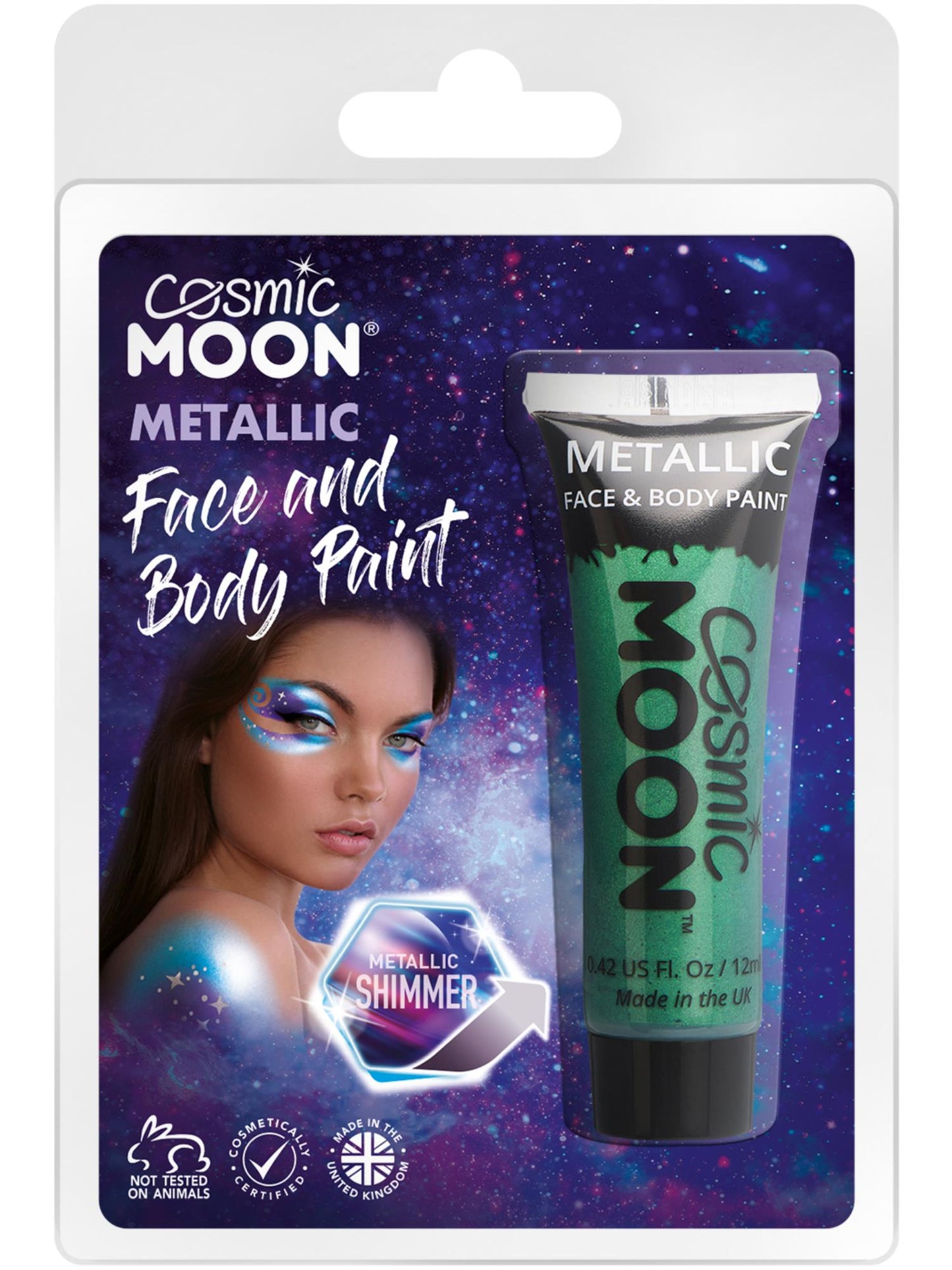 Smiffys Cosmic Moon Metallic Face & Body Paint, Green CD für Unisex