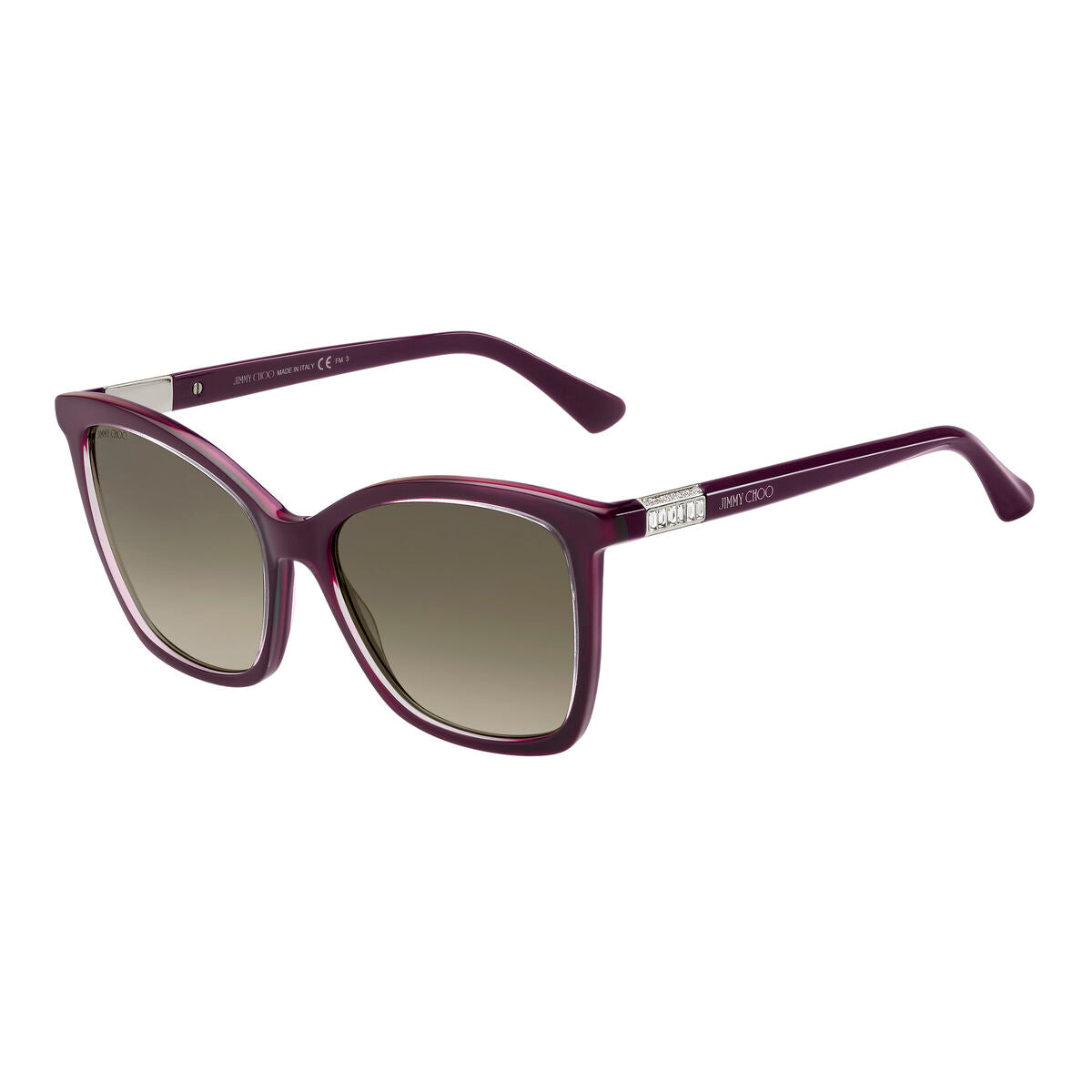 Jimmy Choo Damensonnenbrille Jimmy Choo S Silberfarben Burgunderrot