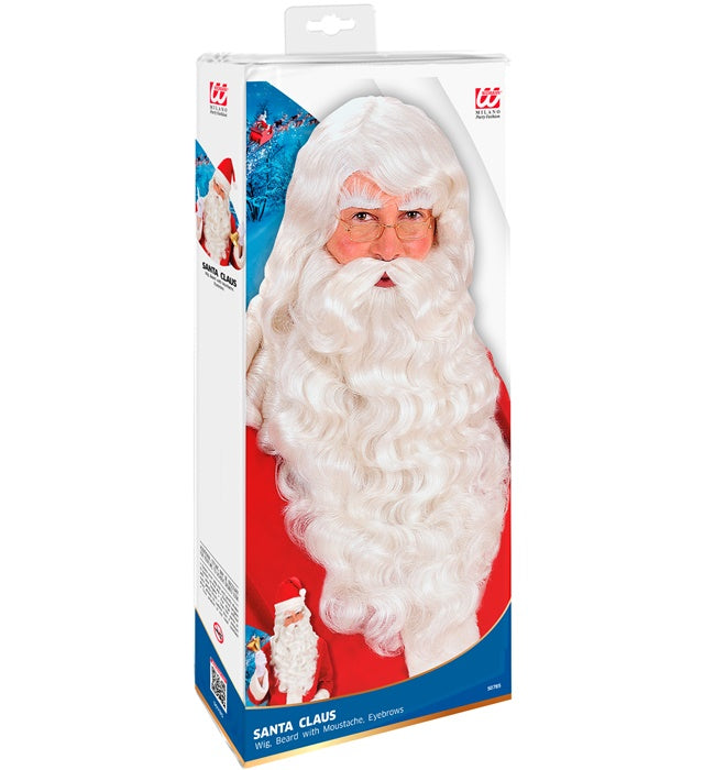 Weihnachtsmann-Perücke mit Bart, Schnurrbart und Augenbrauen in Box