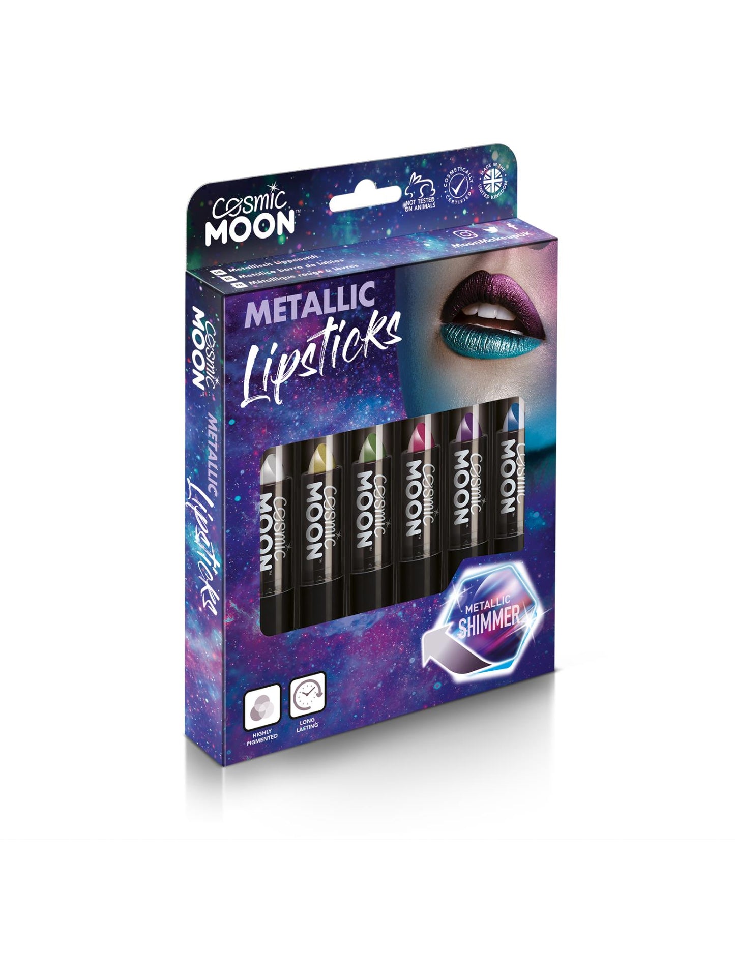 Smiffys Cosmic Moon Metallic Lipstick, Assorted CD für Unisex
