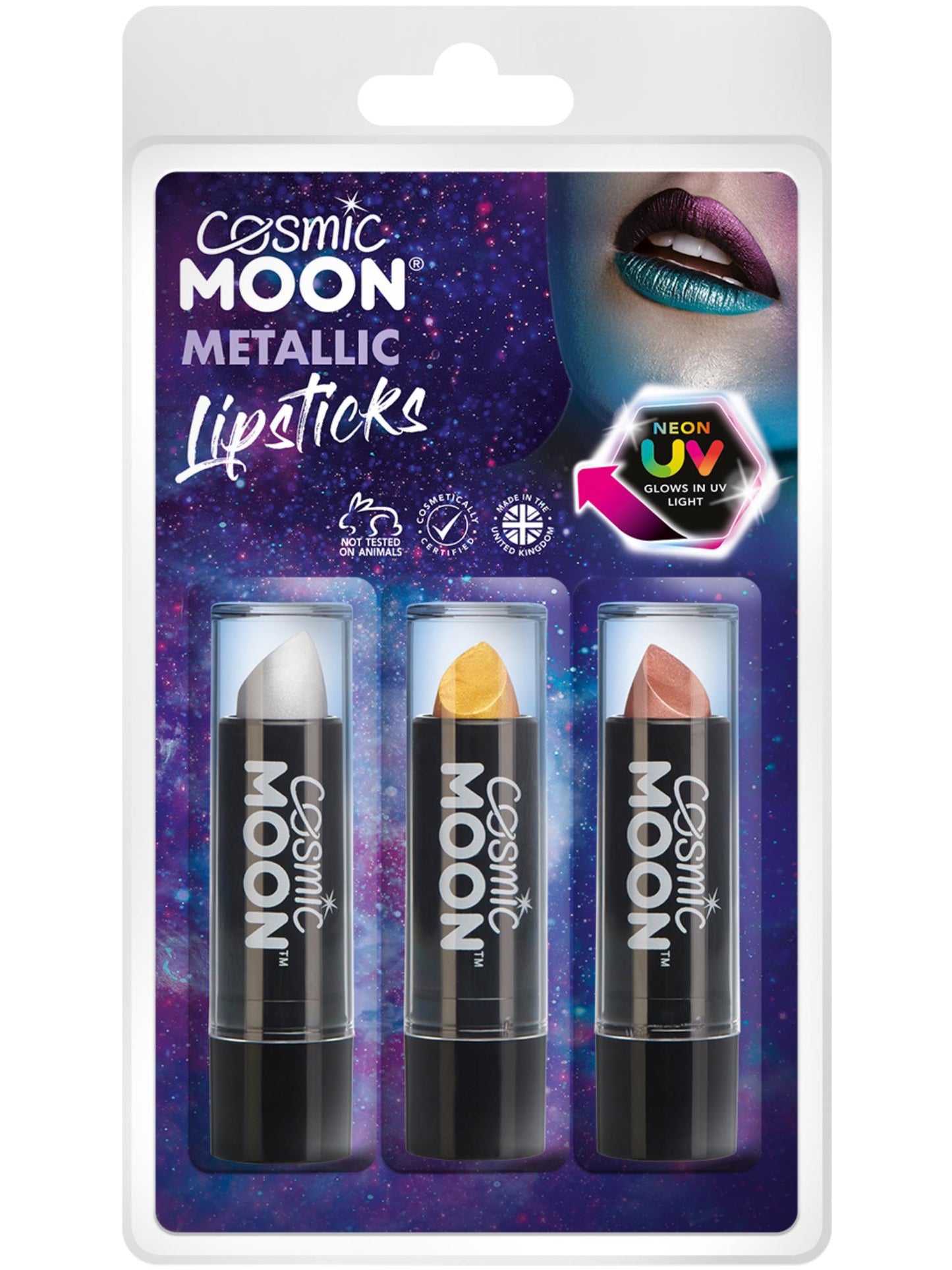 Smiffys Cosmic Moon Metallic Lipstick, CD für Unisex