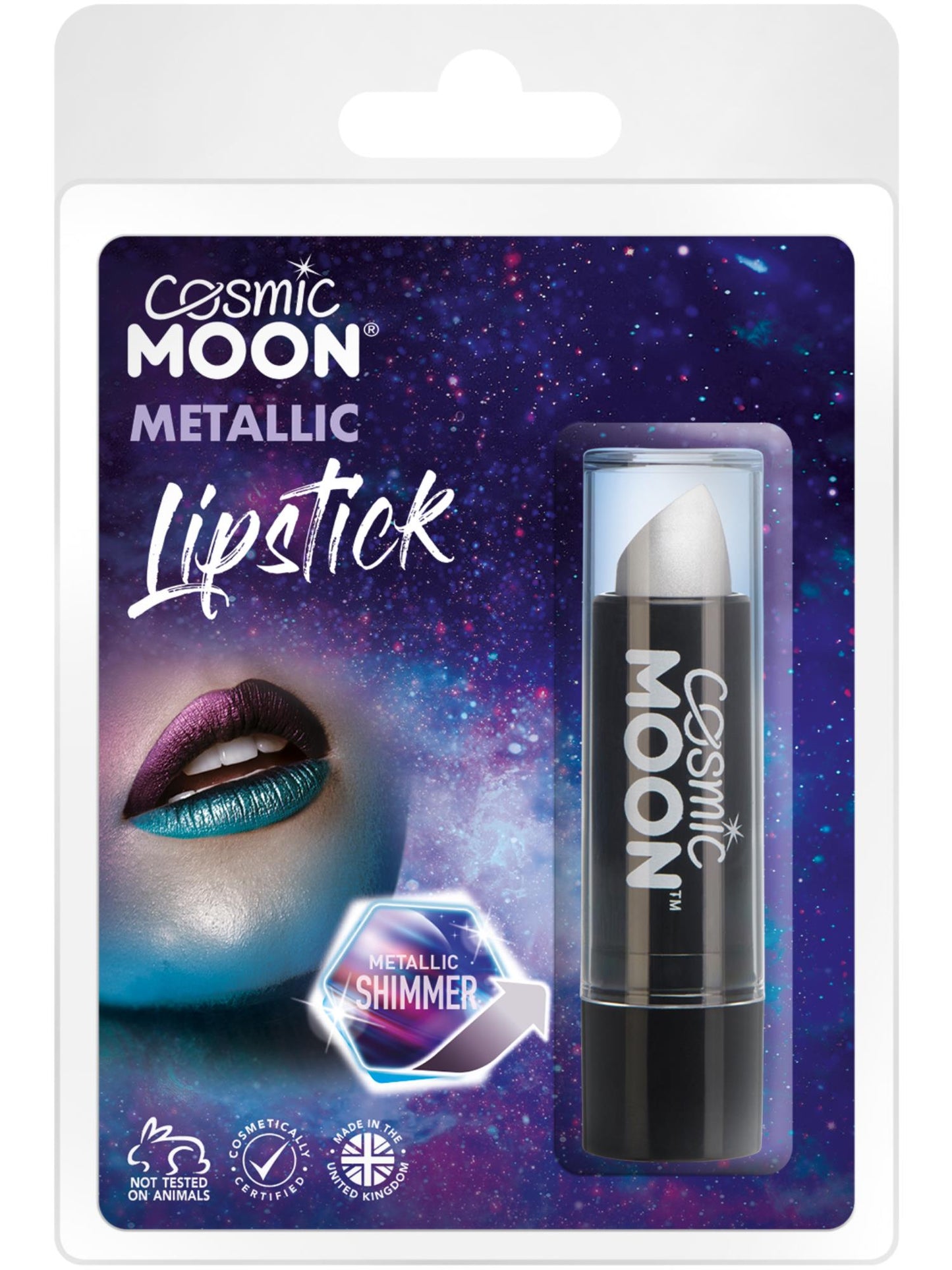 Smiffys Cosmic Moon Metallic Lipstick, Silver CD für Unisex