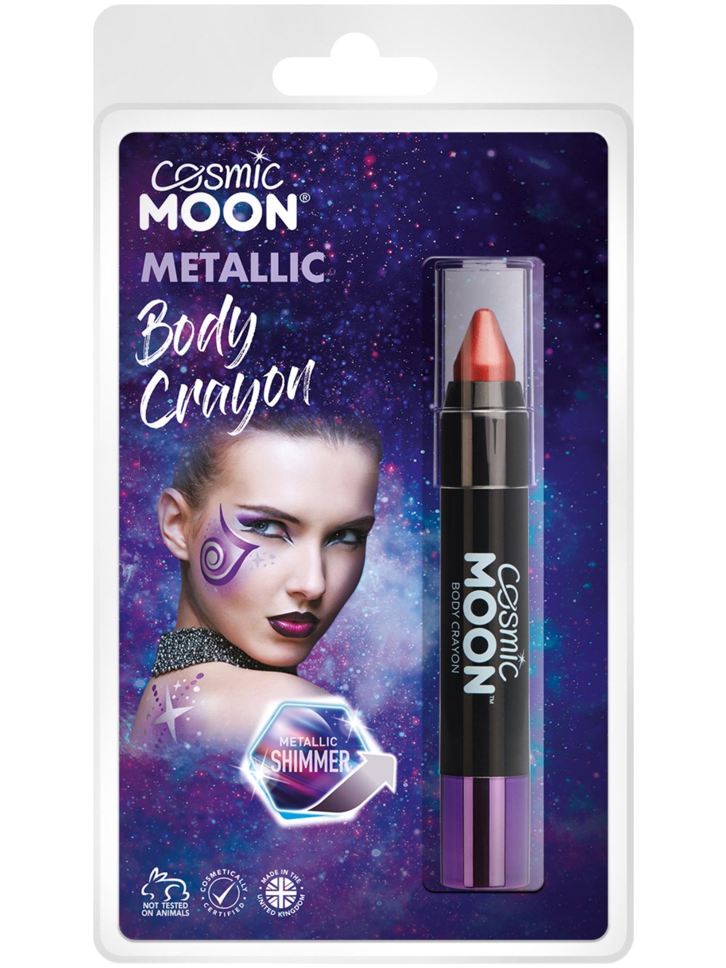 Smiffys Cosmic Moon Metallic Body Crayons, Red CD für Unisex