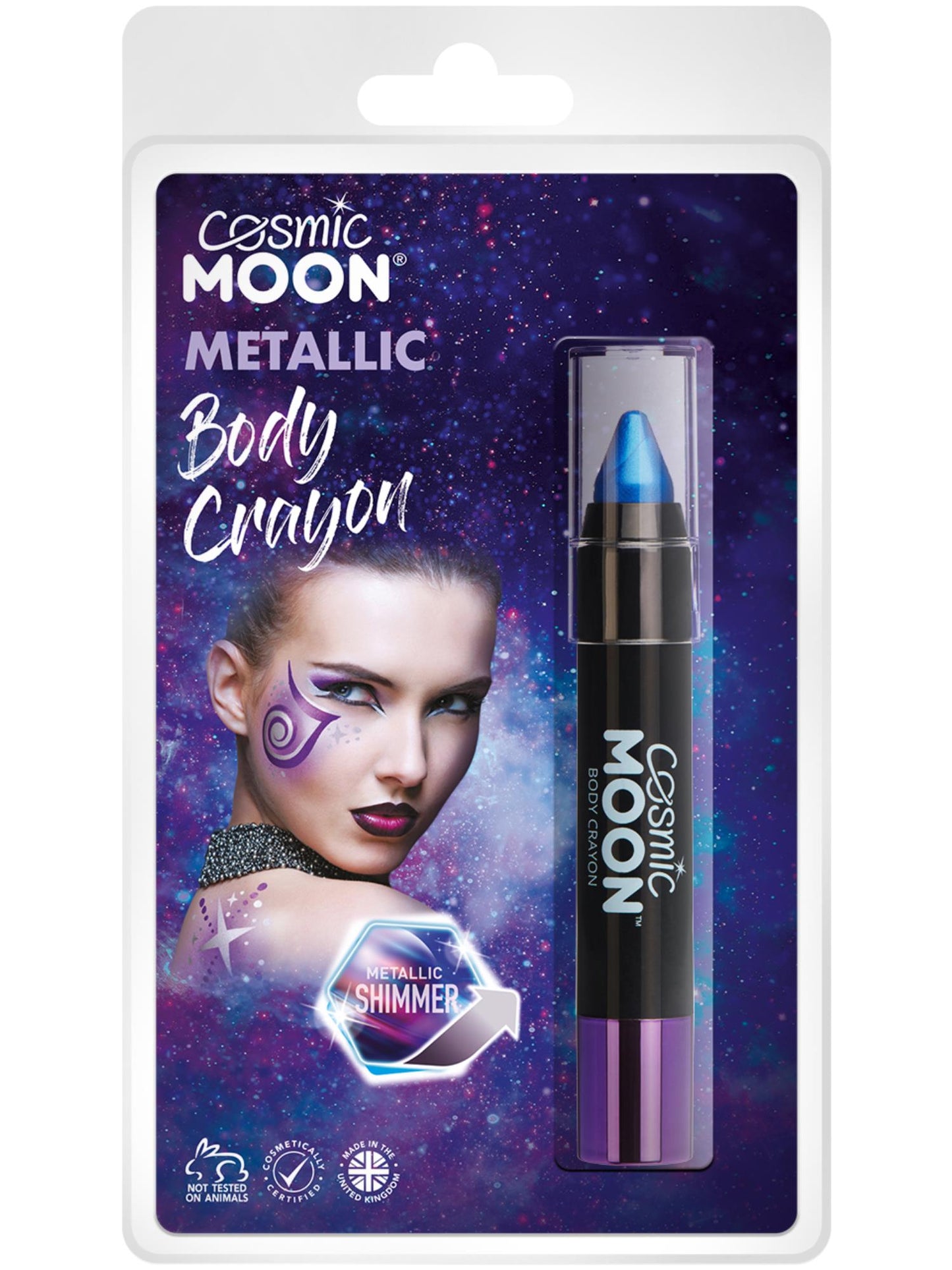 Smiffys Cosmic Moon Metallic Body Crayons, Blue CD für Unisex