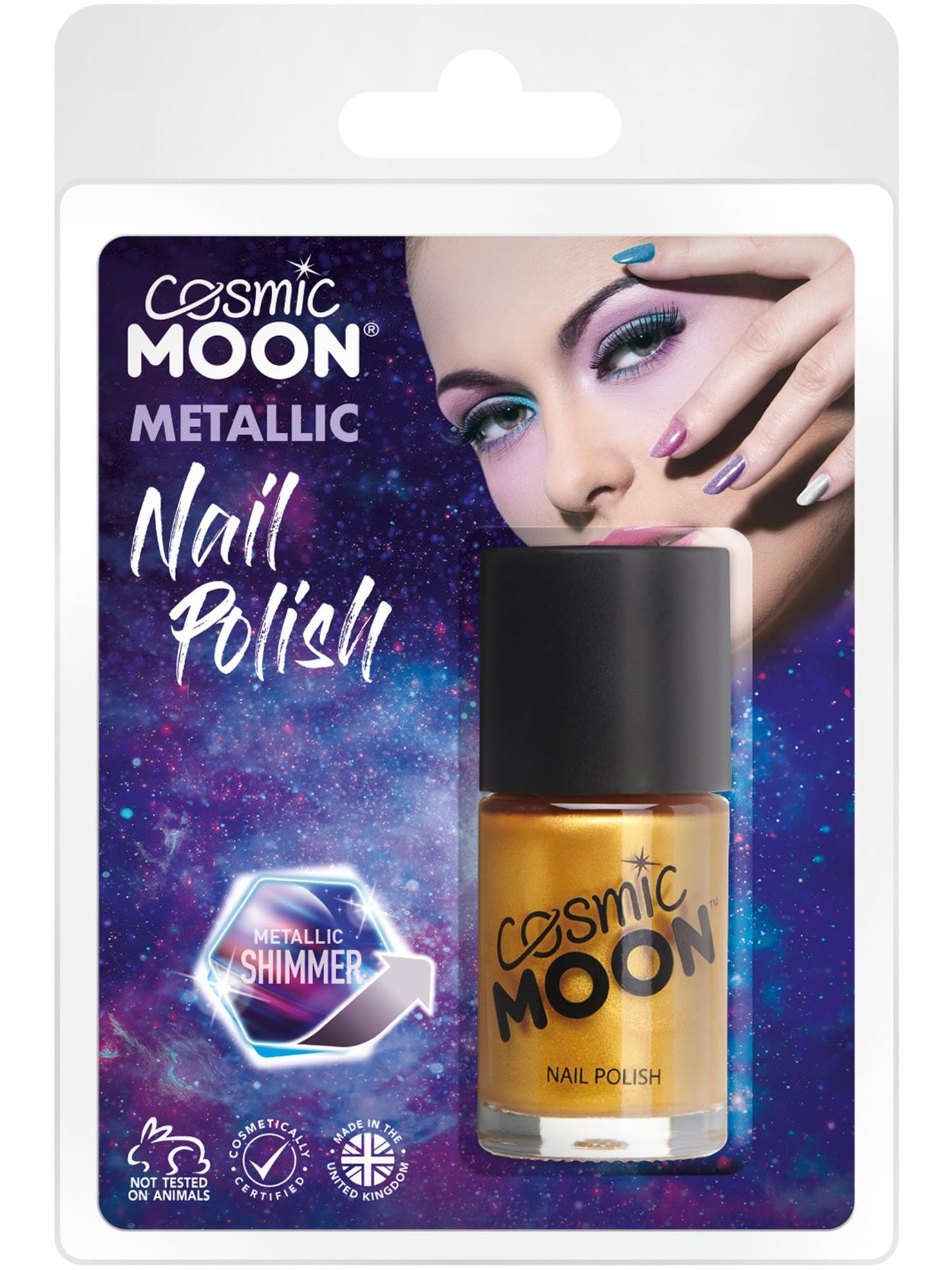 Smiffys Cosmic Moon Metallic Nail Polish, Gold CD für Unisex