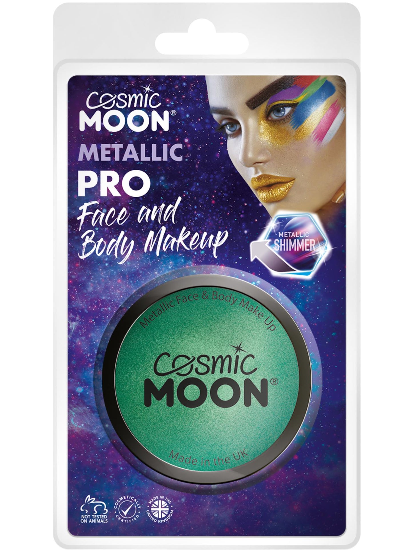 Smiffys Cosmic Moon Metallic Pro Face Paint Cake Pots, Gre CD für Unisex