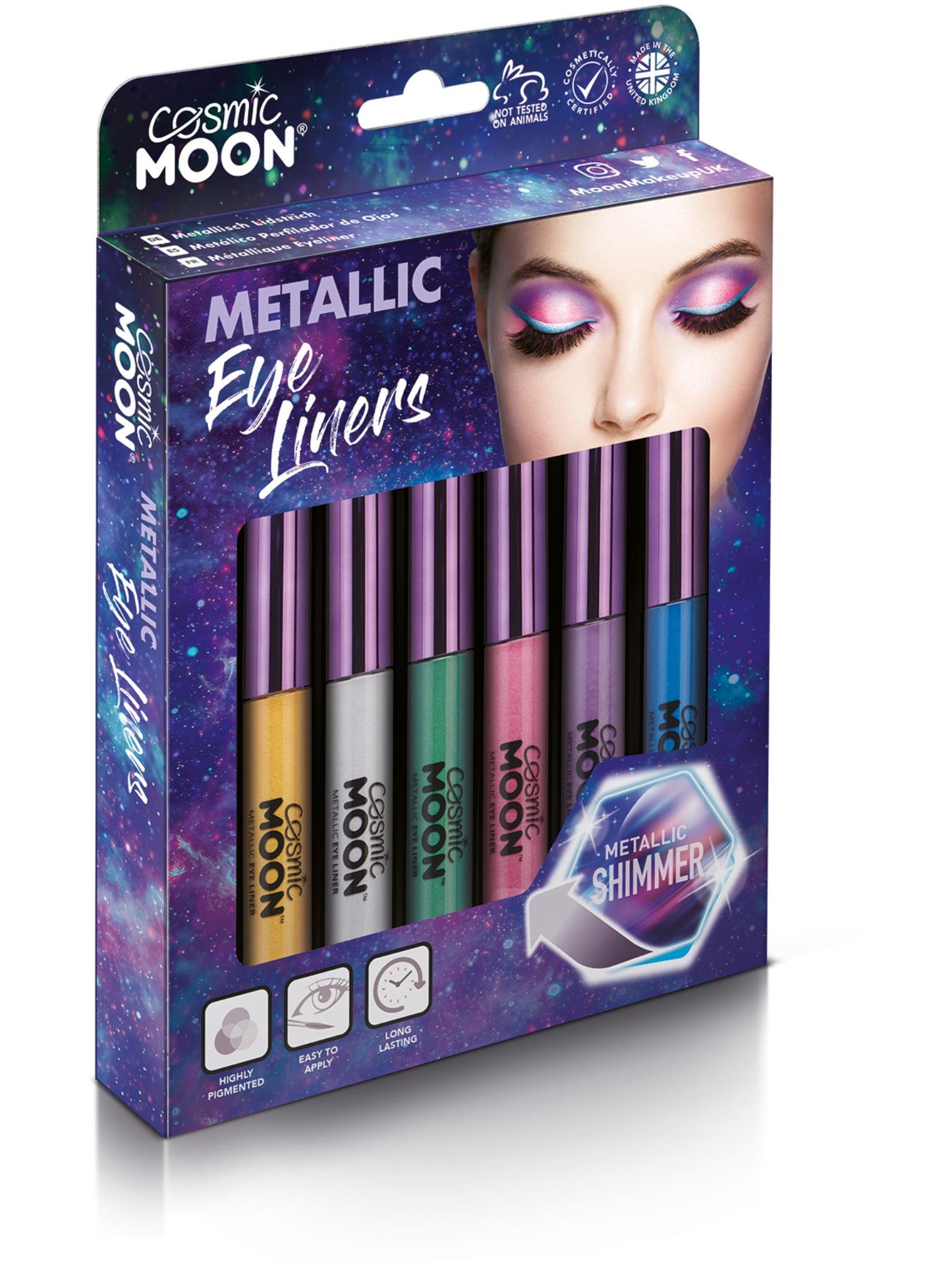 Smiffys Cosmic Moon Metallic Eye Liner, Assorted CD für Unisex