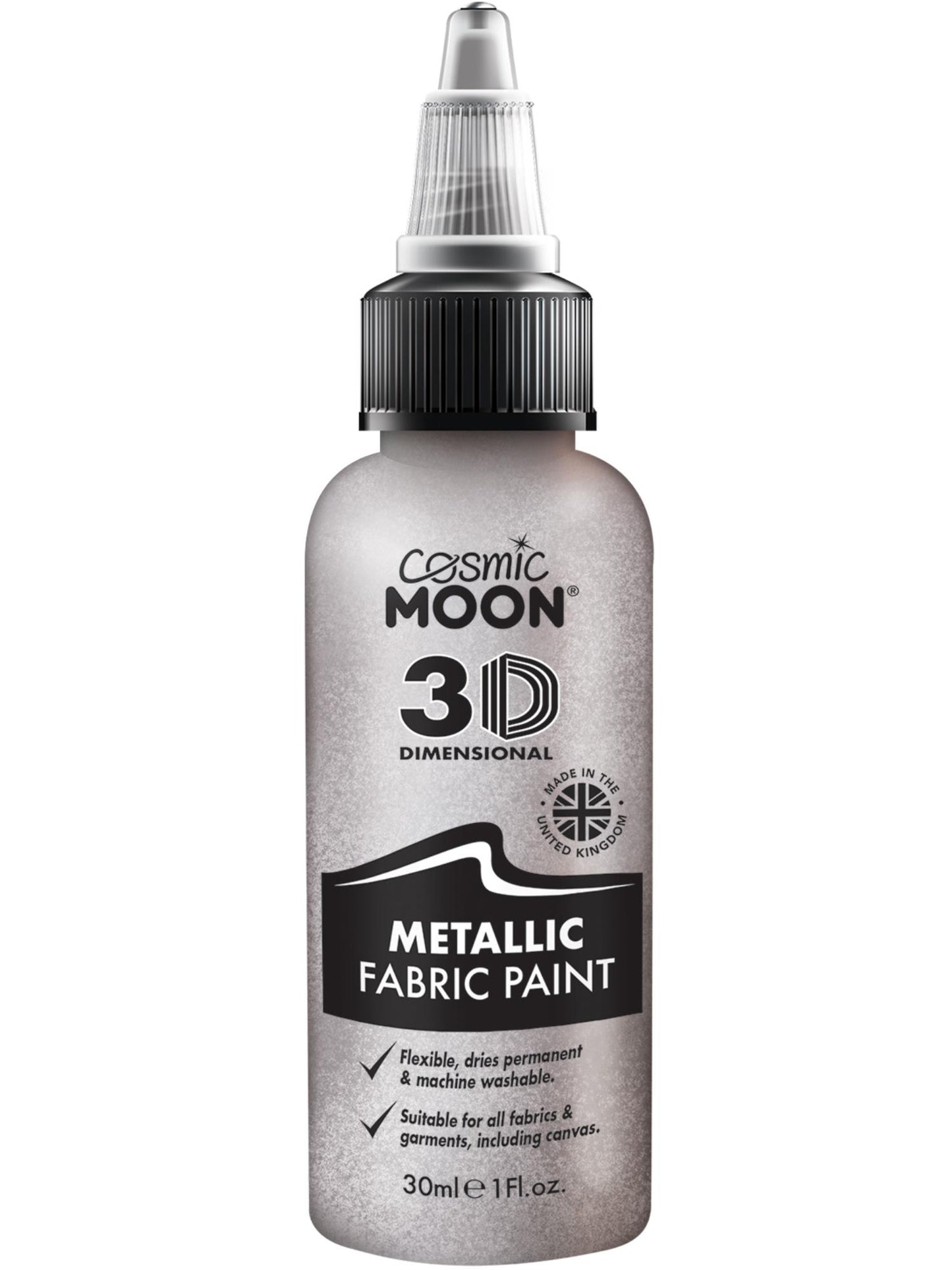 Smiffys Cosmic Moon Metallic Fabric Paint, Silver CD für Unisex