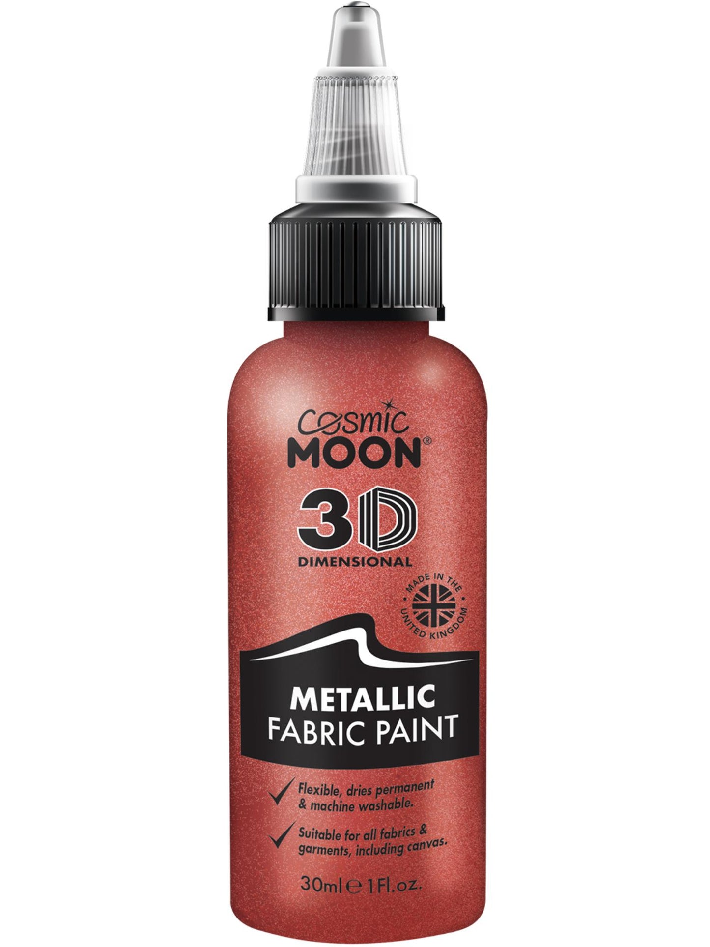 Smiffys Cosmic Moon Metallic Fabric Paint, Red CD für Unisex