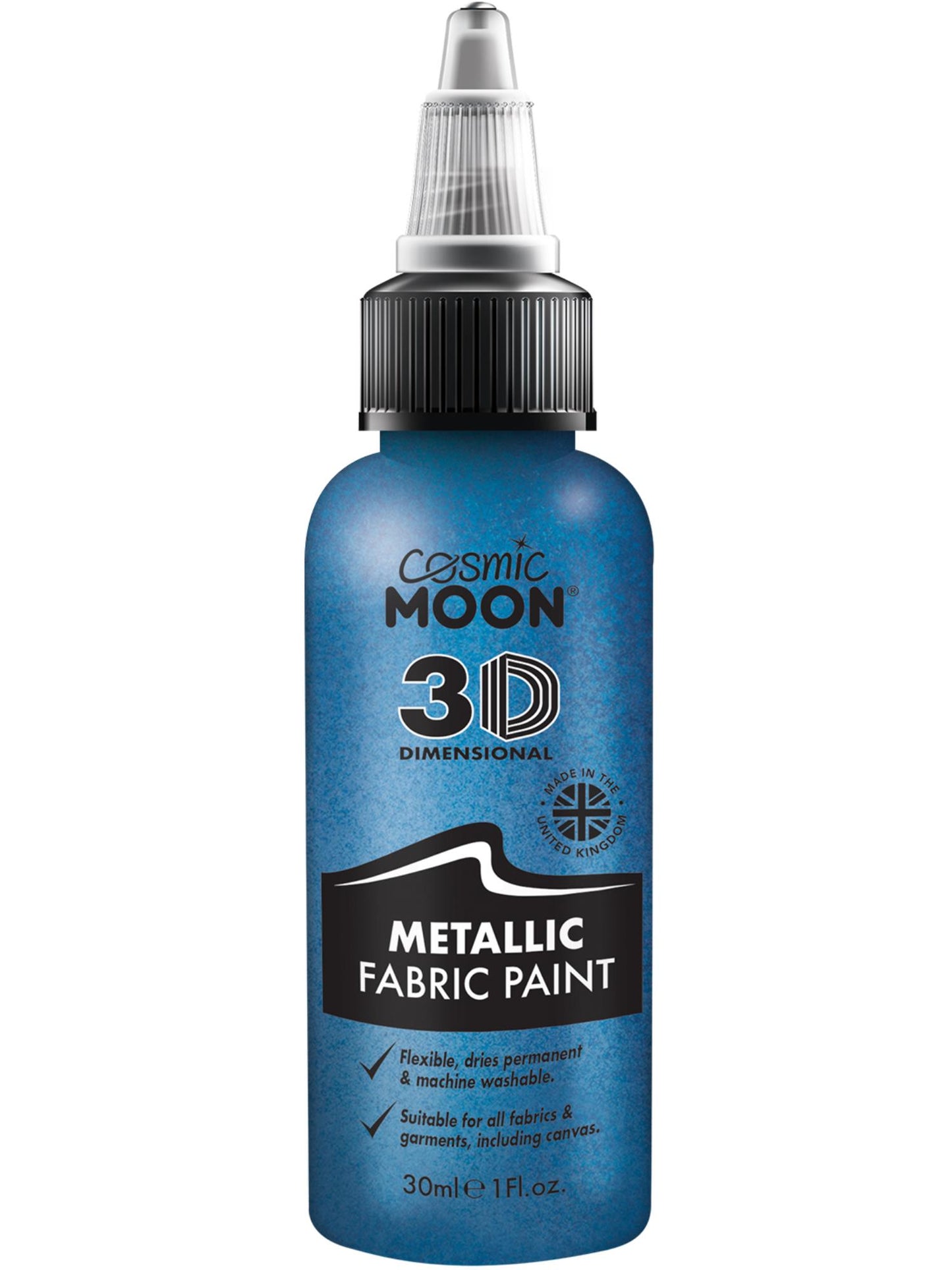 Smiffys Cosmic Moon Metallic Fabric Paint, Blue CD für Unisex