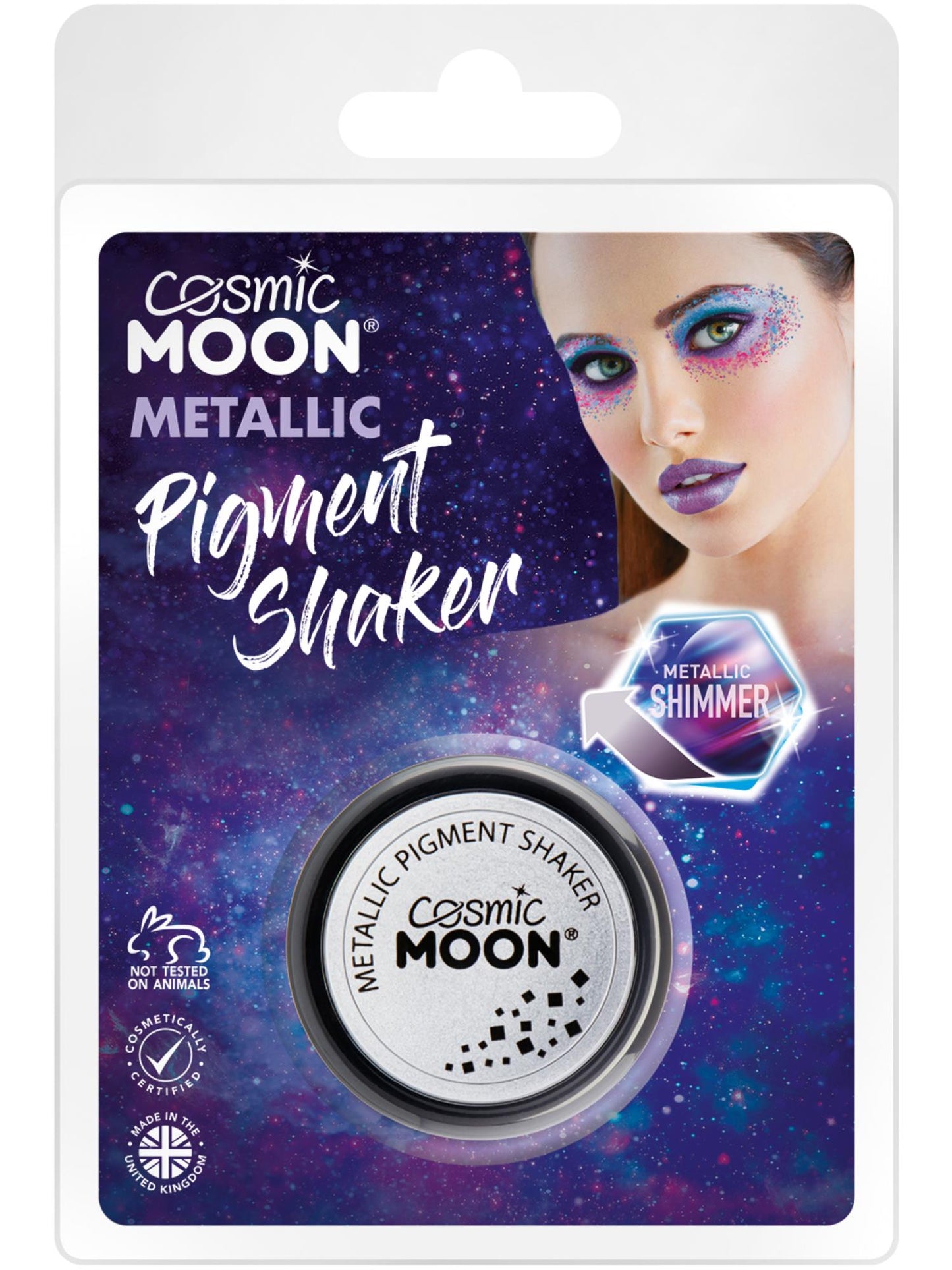 Smiffys Cosmic Moon Metallic Pigment Shaker, Silver CD für Unisex