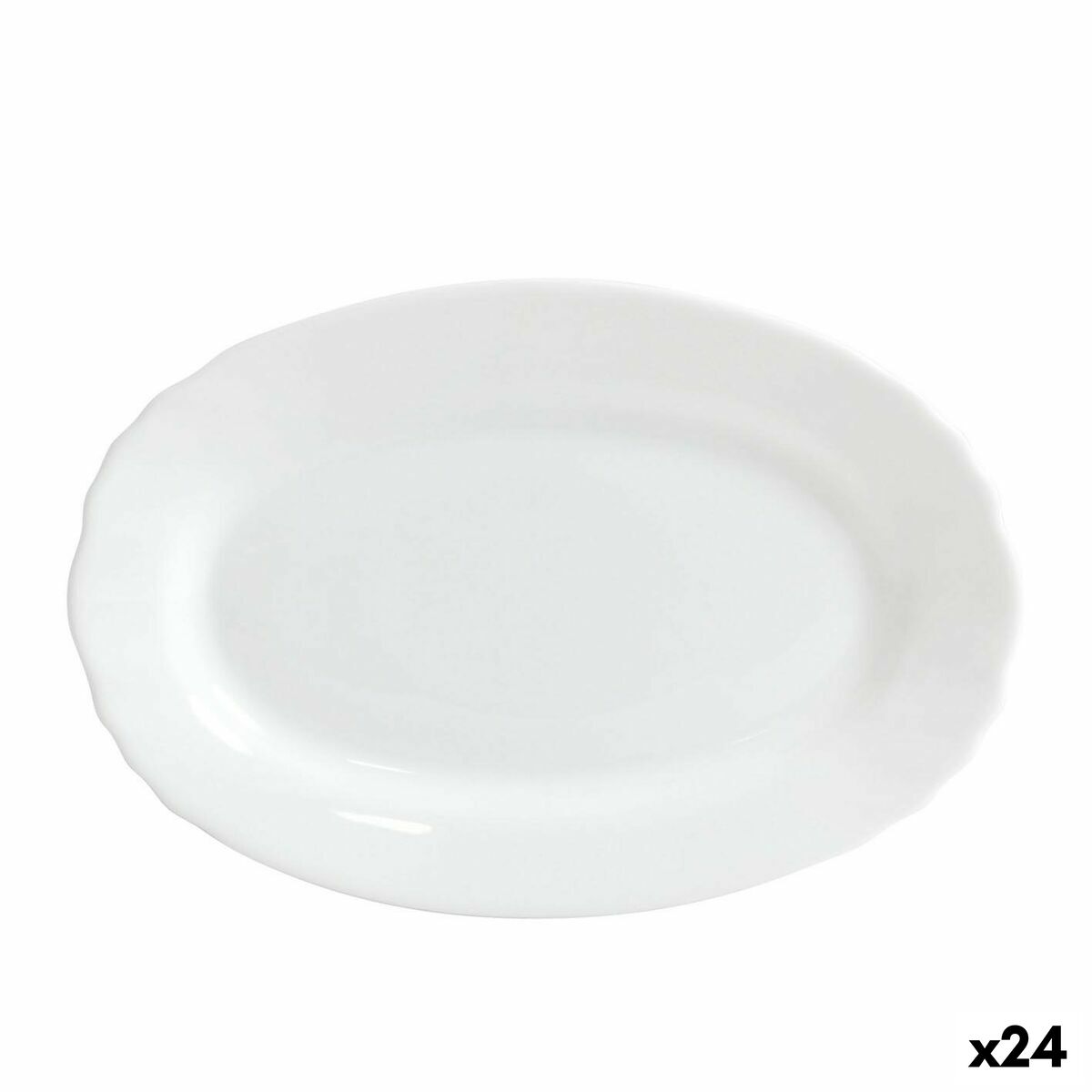 Bormioli Ebro ovale Kochschüsseln aus Glas, 24 Stück, weiss, 23 x 15,5 x 2,1 cm – Produktansicht