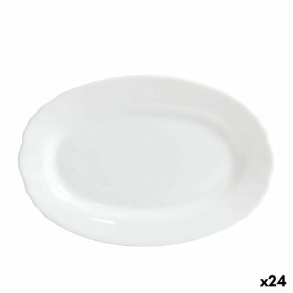 Bormioli Ebro ovale Kochschüsseln aus Glas, 24 Stück, weiss, 23 x 15,5 x 2,1 cm – Produktansicht