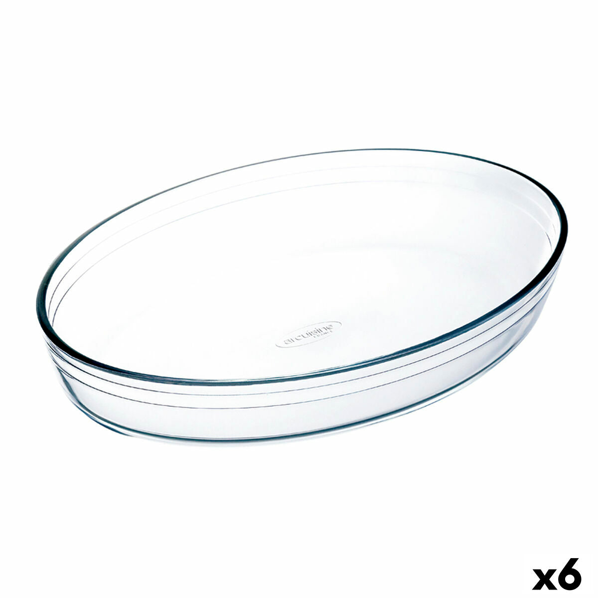 Ô Cuisine ovale Ofenschüsseln aus durchsichtigem Glas, 6er-Set – Produktansicht