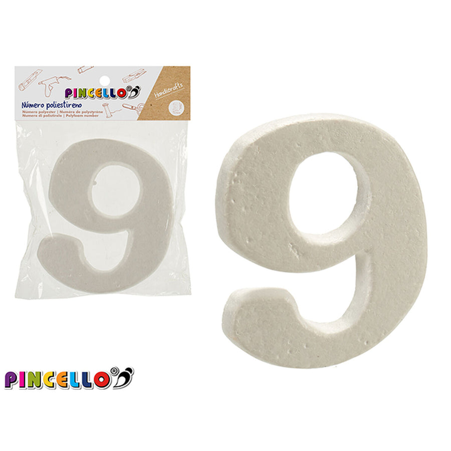 Pincello Zahlen-Dekoration Zahl 9 aus Polystyrol, 12 Stück – Detailansicht