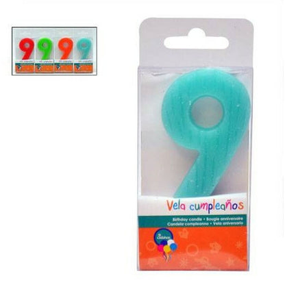 BigBuy Home Geburtstagskerzen Nummer 9, 12 Stück – Detailansicht