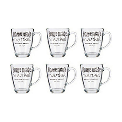 Vivalto Henkelbecher aus durchsichtigem Glas, 320 ml, 6 Stück – Detailansicht