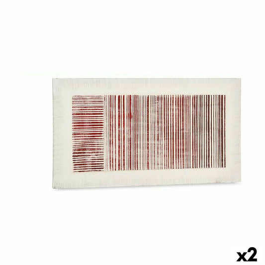Leinwand Gift Decor Weiß Rosa Streifen Mit Relief 110 x 60 x 2,5 cm (2 Stück)