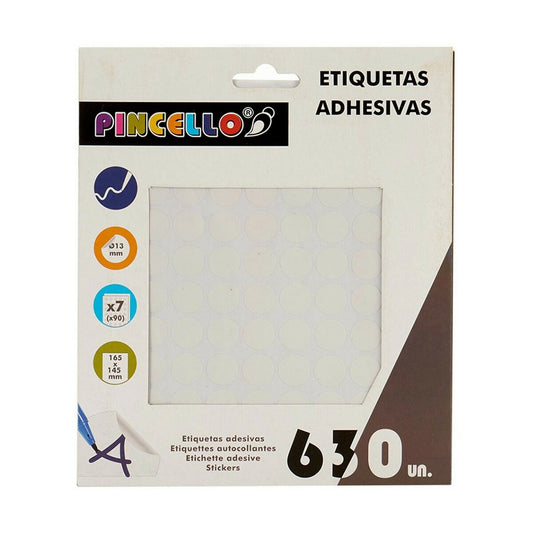 Klebeetiketten Pincello Weiß Ø 13 mm 17 x 4 x 19 cm (12 Stück)