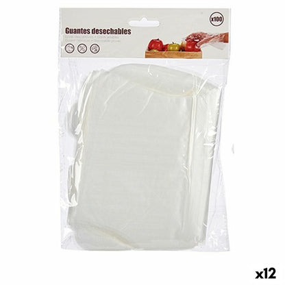 BigBuy Home Durchsichtige Einweghandschuhe aus Kunststoff, 12 Stück – Produktansicht