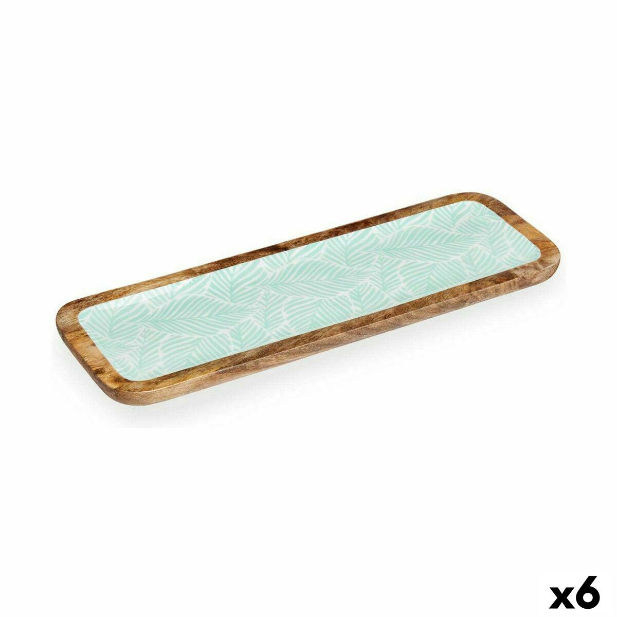 Gift Decor Tischdekoration Pflanzenblatt 6 Stück in Weiss Braun und Grün – Produktansicht