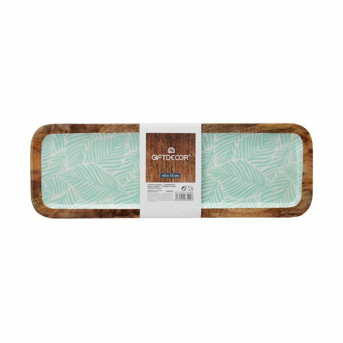 Gift Decor Tischdekoration Pflanzenblatt 6 Stück in Weiss Braun und Grün – Seitenansicht