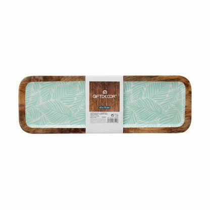 Gift Decor Tischdekoration Pflanzenblatt 6 Stück in Weiss Braun und Grün – Seitenansicht